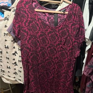 Torrid Black and Pink Patterned Blouse